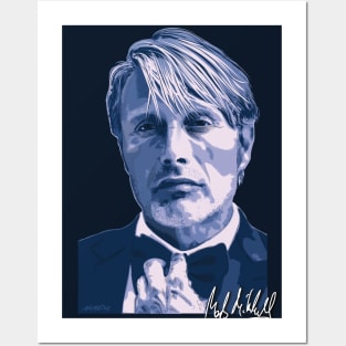 Mads Mikkelsen Signed Portrait 2 Posters and Art